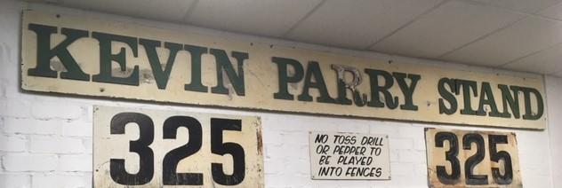 Signage from Parry Field baseball stadium