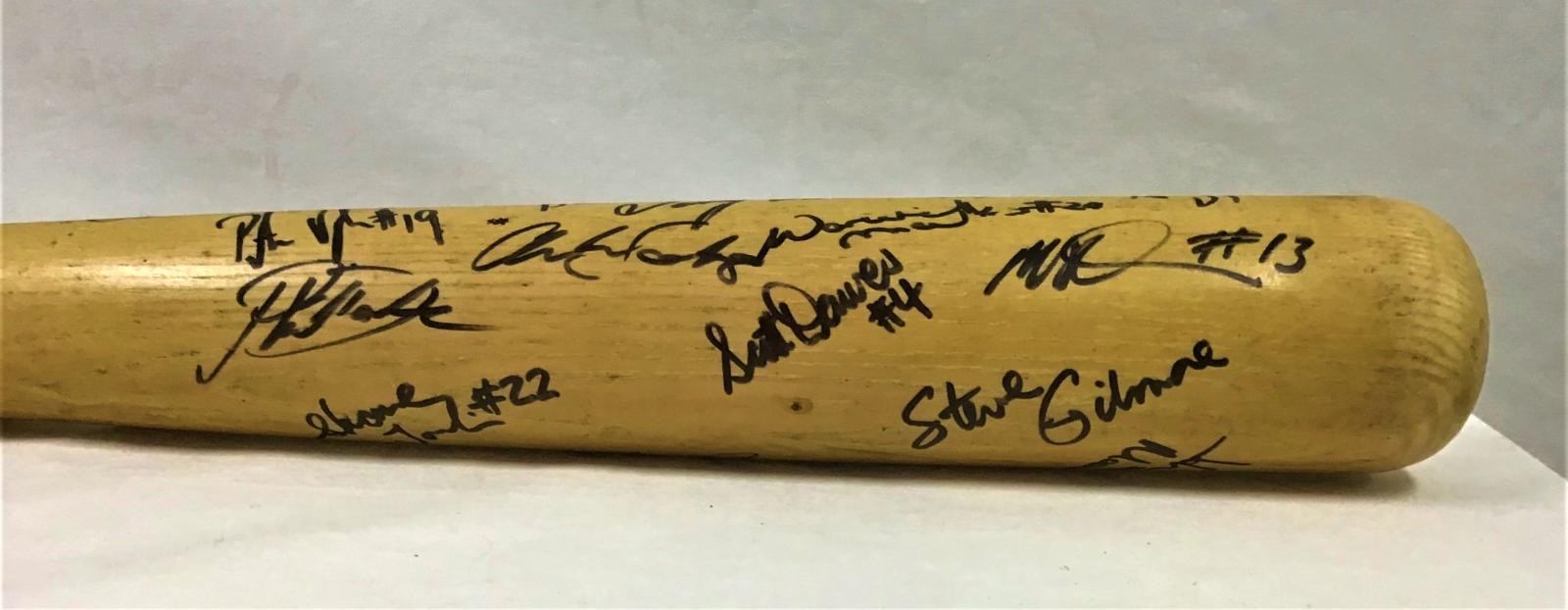 Australian Team signatures on bat from 1993 17th Asian Series tournament