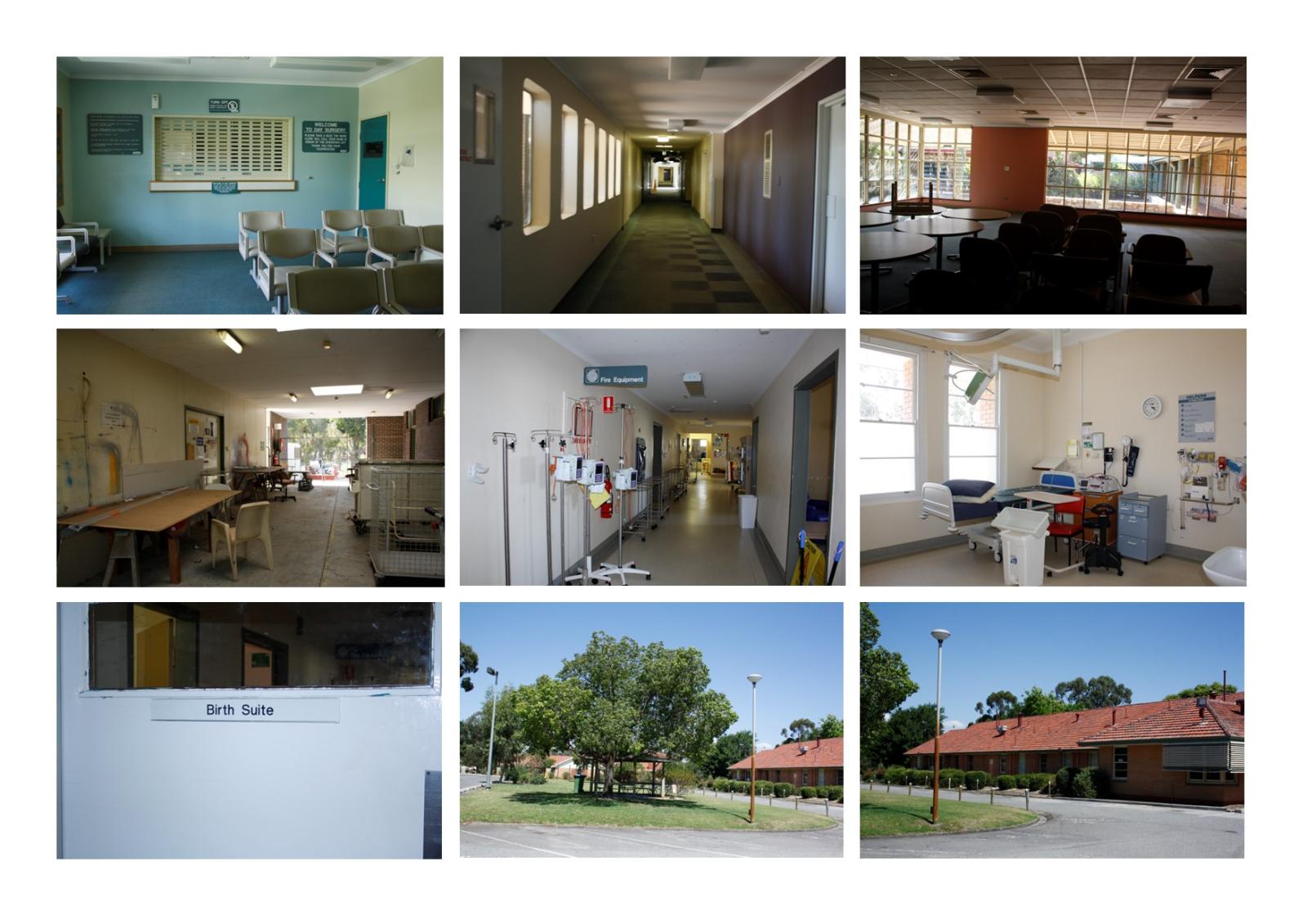 Rooms and exterior views at Swan District Hospital.