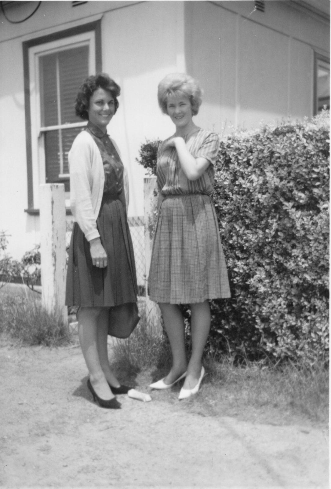 Norma Marshall and Dianne Jones outside the entrance to the MRWA administration office.