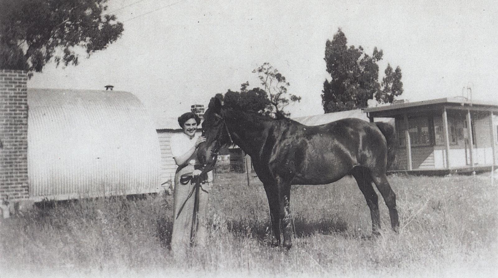 Jean Bond (nee Batten) at Wexcombe.