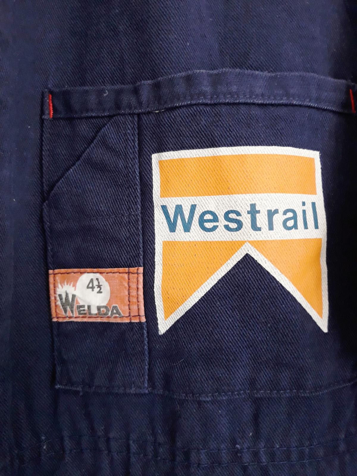 Westrail overalls, pocket detail.