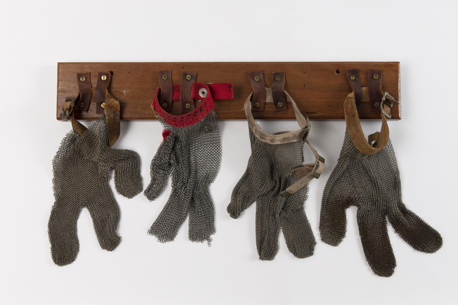 Chainmail gloves used by meatworkers at the Wyndham Meatworks