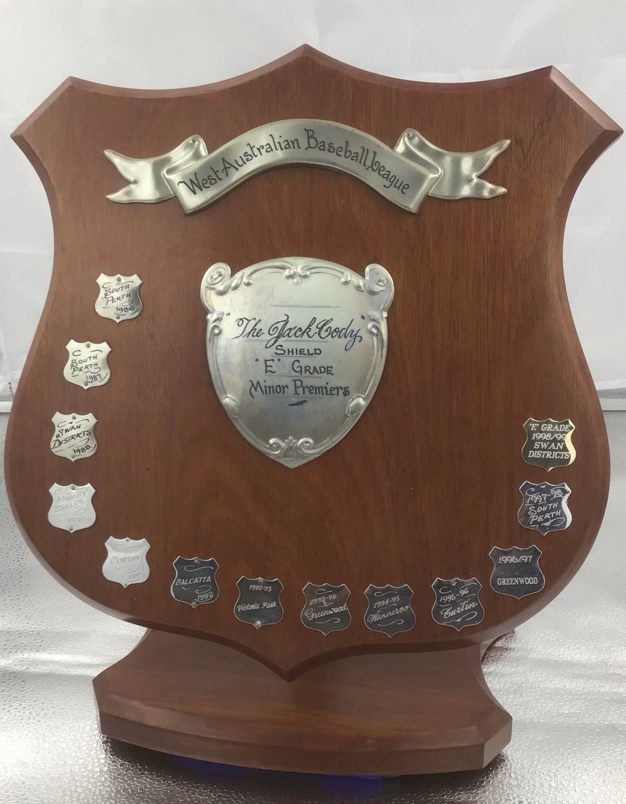 The Jack Cody Shield - WABL 'E' Grade Minor Premiers 1986-1998/99