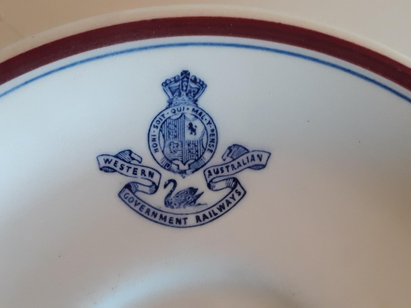 WAGR saucer, logo detail.