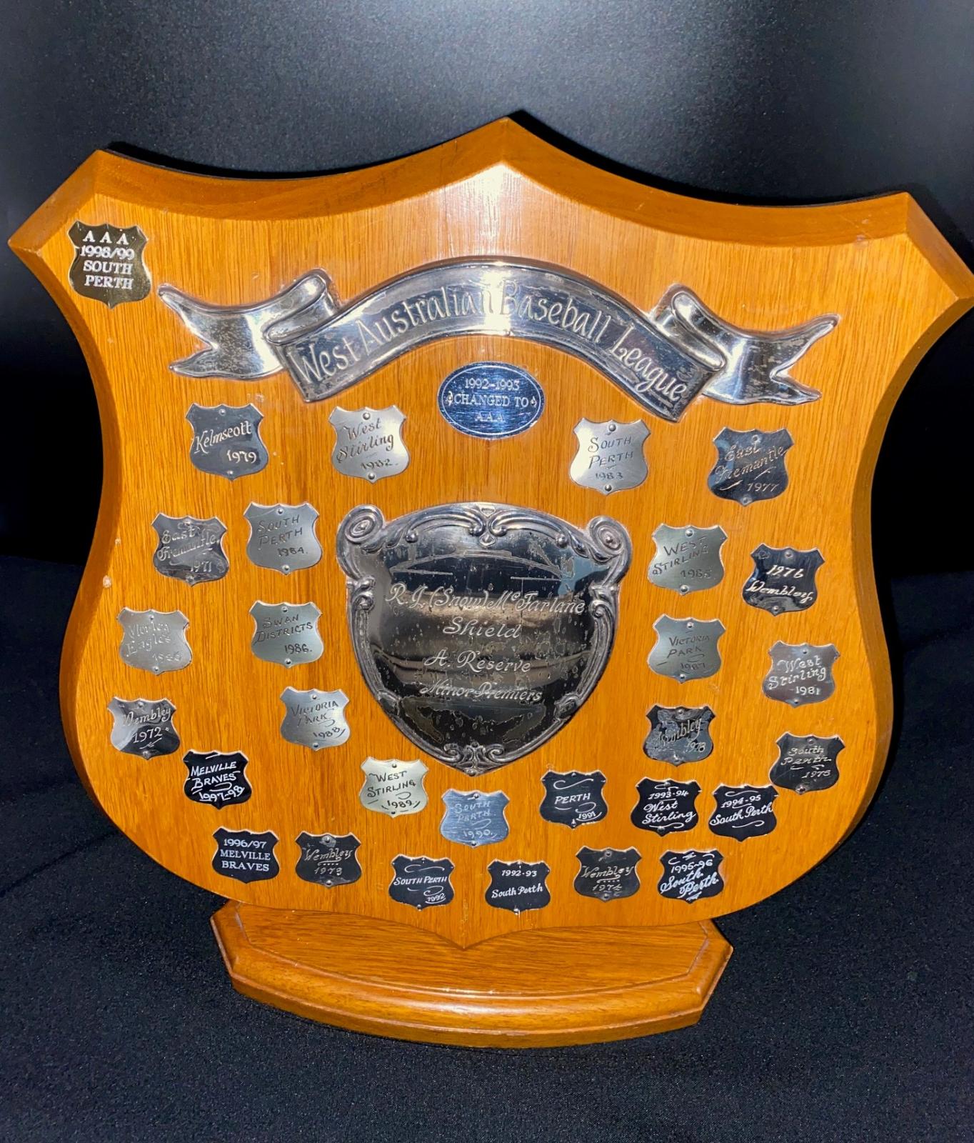 R.J. (Snow) McFarlane Shield - 'A' Reserve Minor Premiers