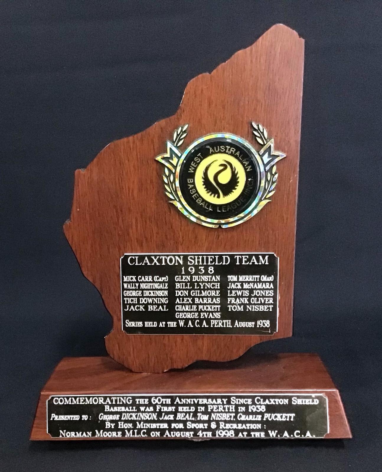 Western Australia's 60th Year Claxton Shield Commemorative Trophy