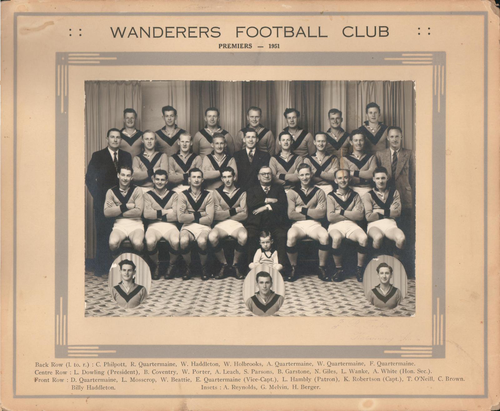 Wanderers Football Team 1951