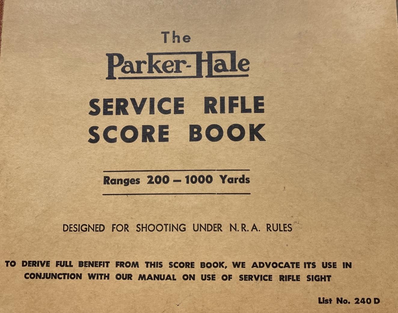 Parker Hale score book