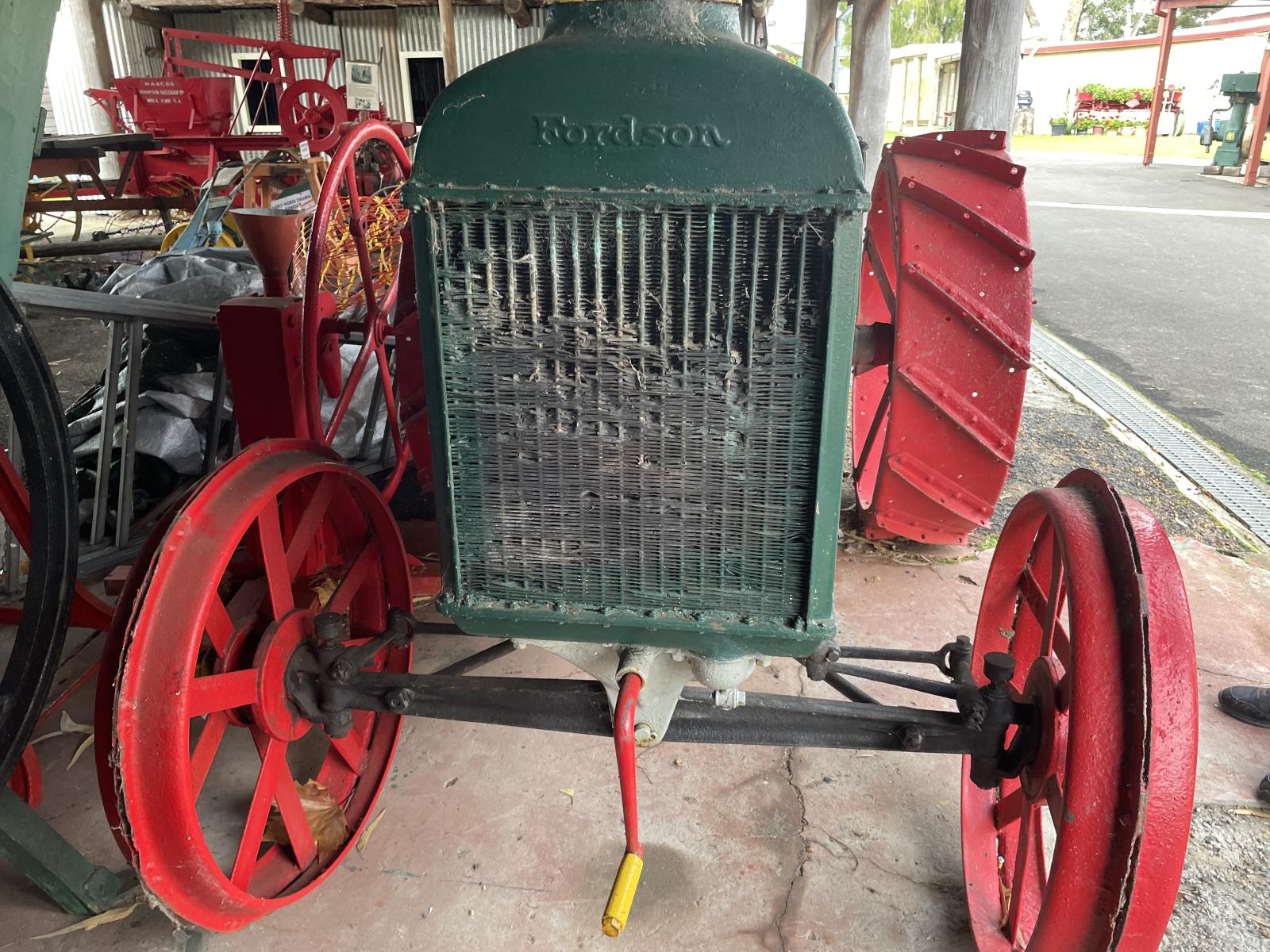 Front view of the Fordson Model F Tractor affectionately known as the “first tractor in Busselton”