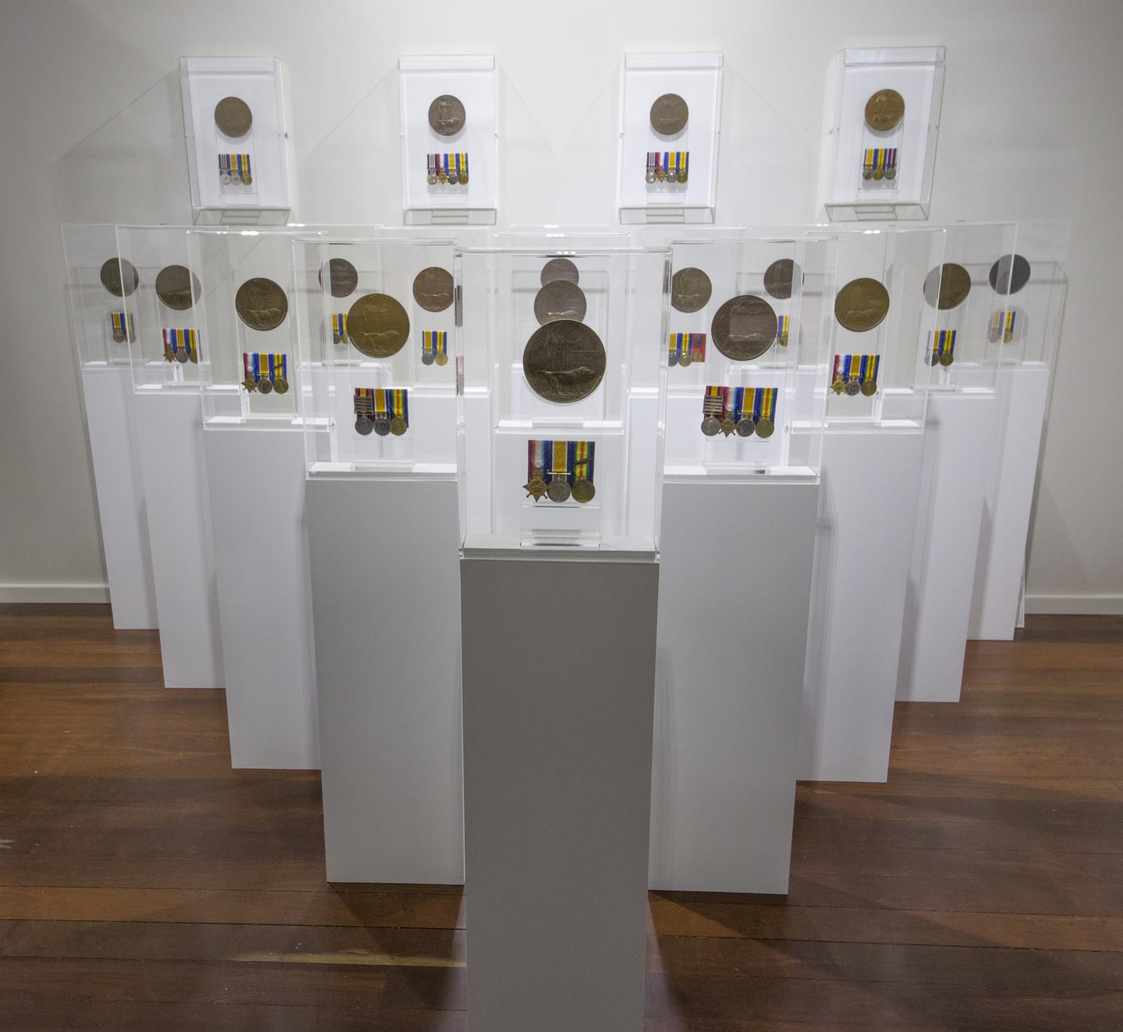 Museum display of Memorial Plaques