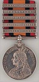 Queen's South African Medal with 5 clasps