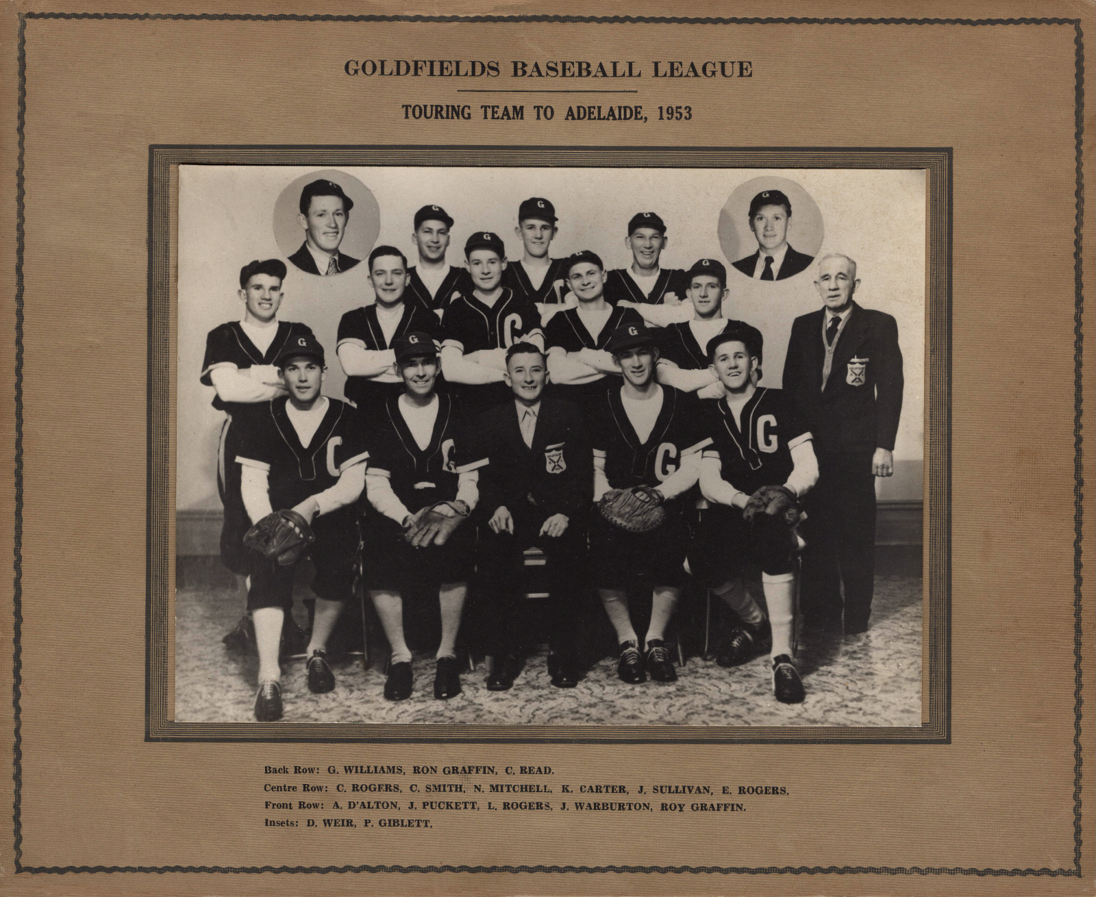 1953 Goldfields Baseball League Touring Team