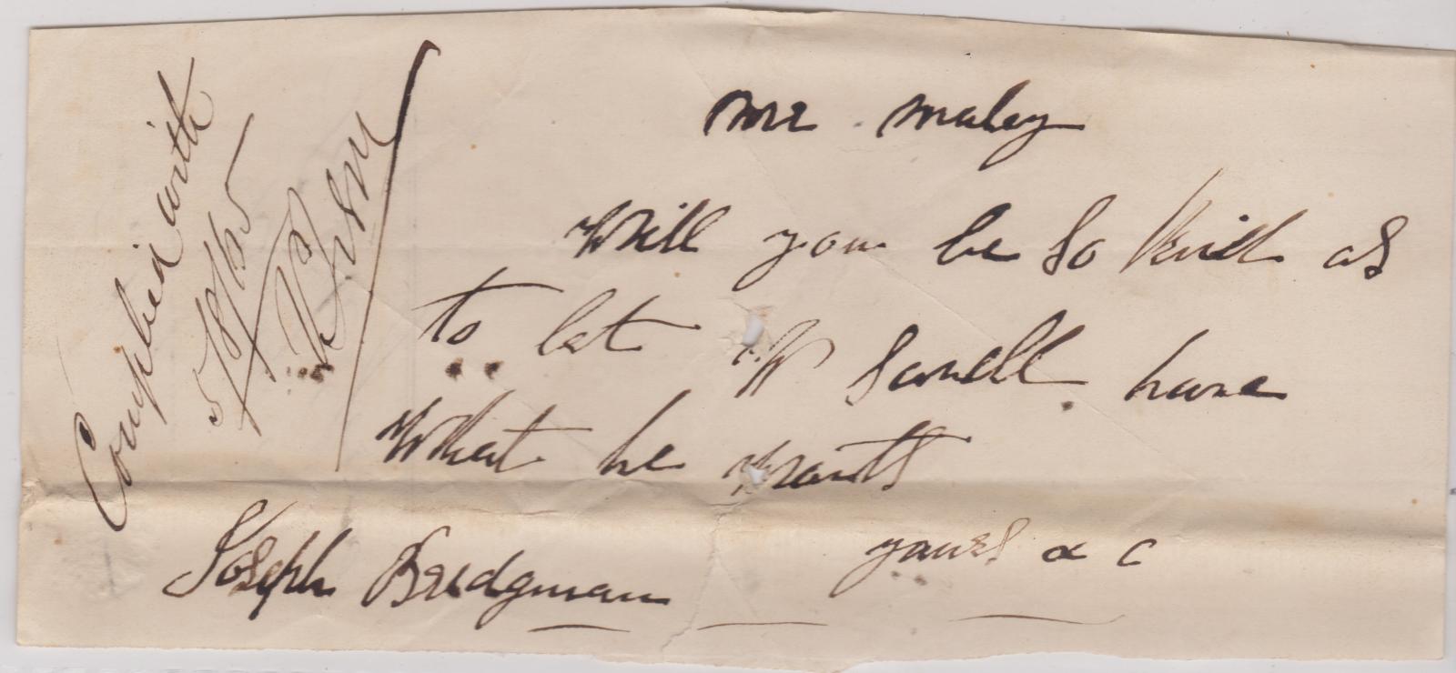 Promissory note from Joseph Bridgman