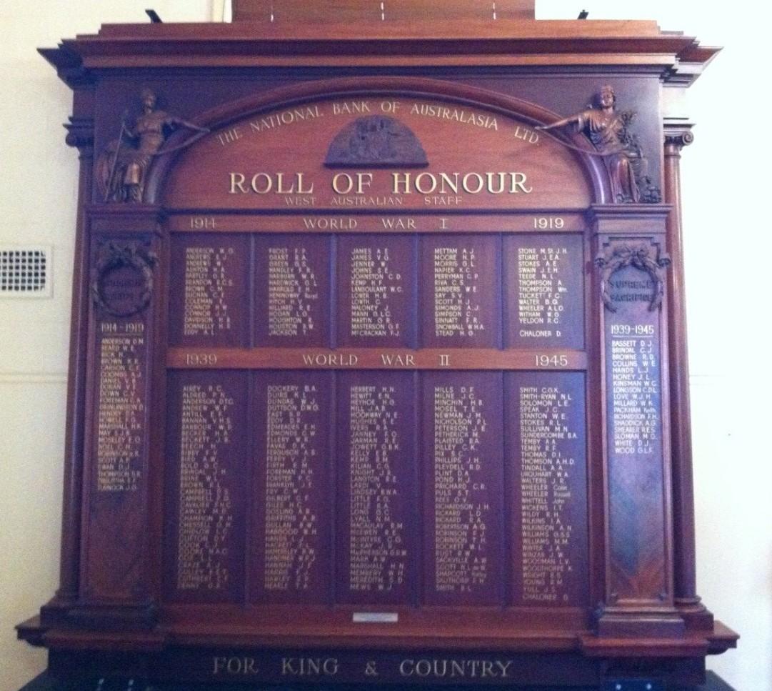 National Bank of Australasia Honour Roll