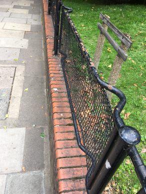 An example of London fencing built from recycled stretchers. Image from https://www.atlasobscura.com/places/london-s-stretcher-railings