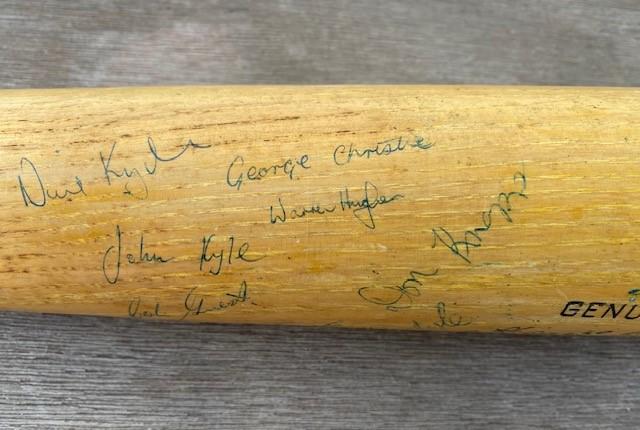 Signed baseball bat - 1979 Australia v. Goldfields exhibition game