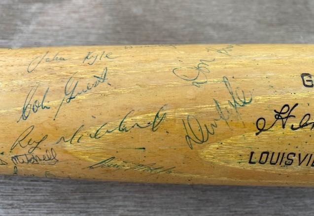 Signed baseball bat - 1979 Australia v. Goldfields exhibition game