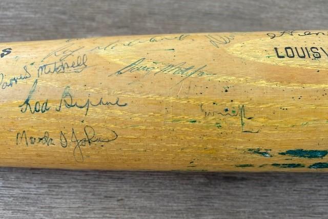 Signed baseball bat - 1979 Australia v. Goldfields exhibition game