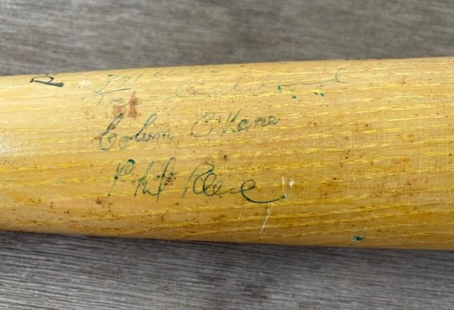 Signed baseball bat - 1979 Australia v. Goldfields exhibition game