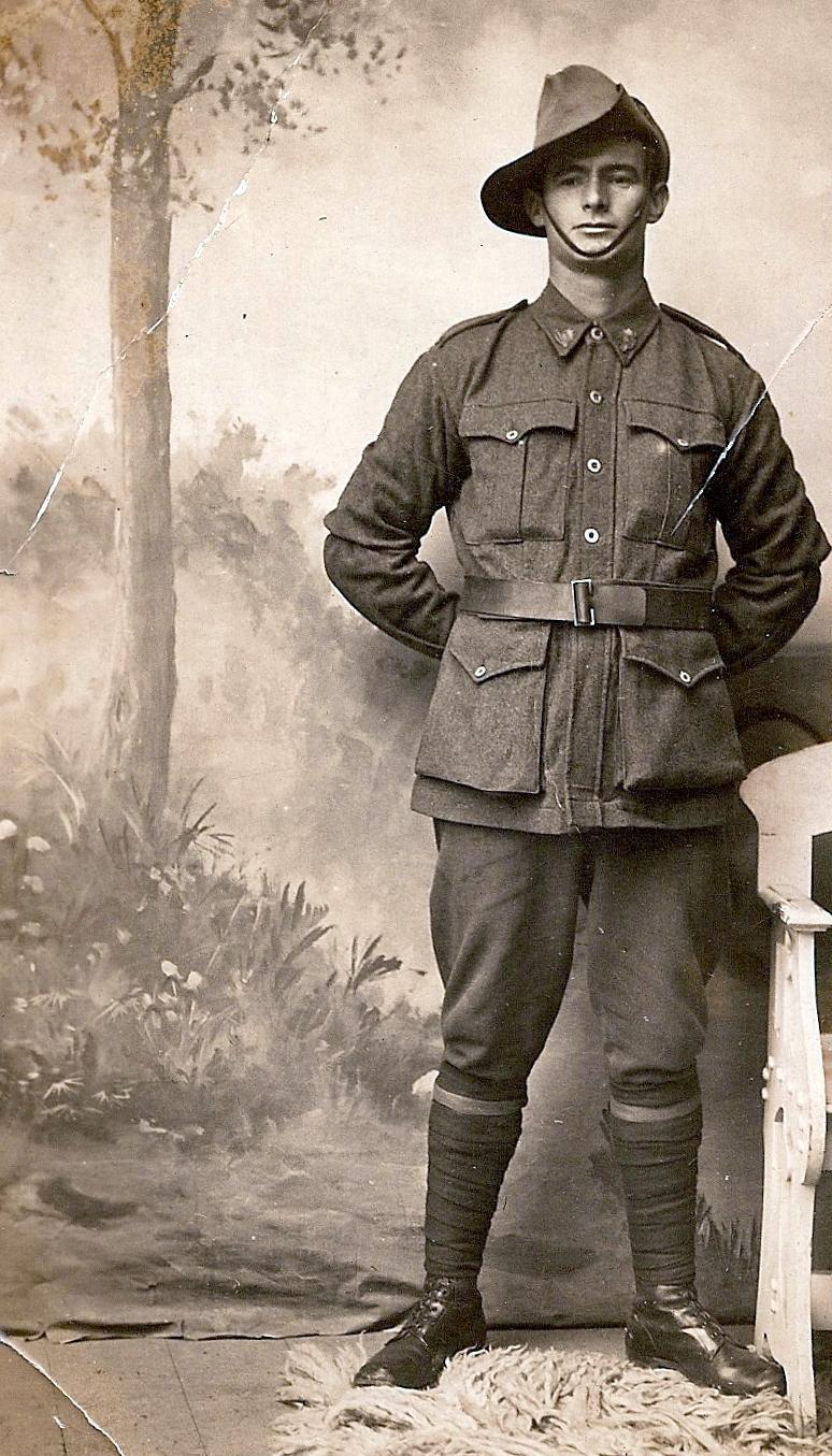 Soldier wearing puttees