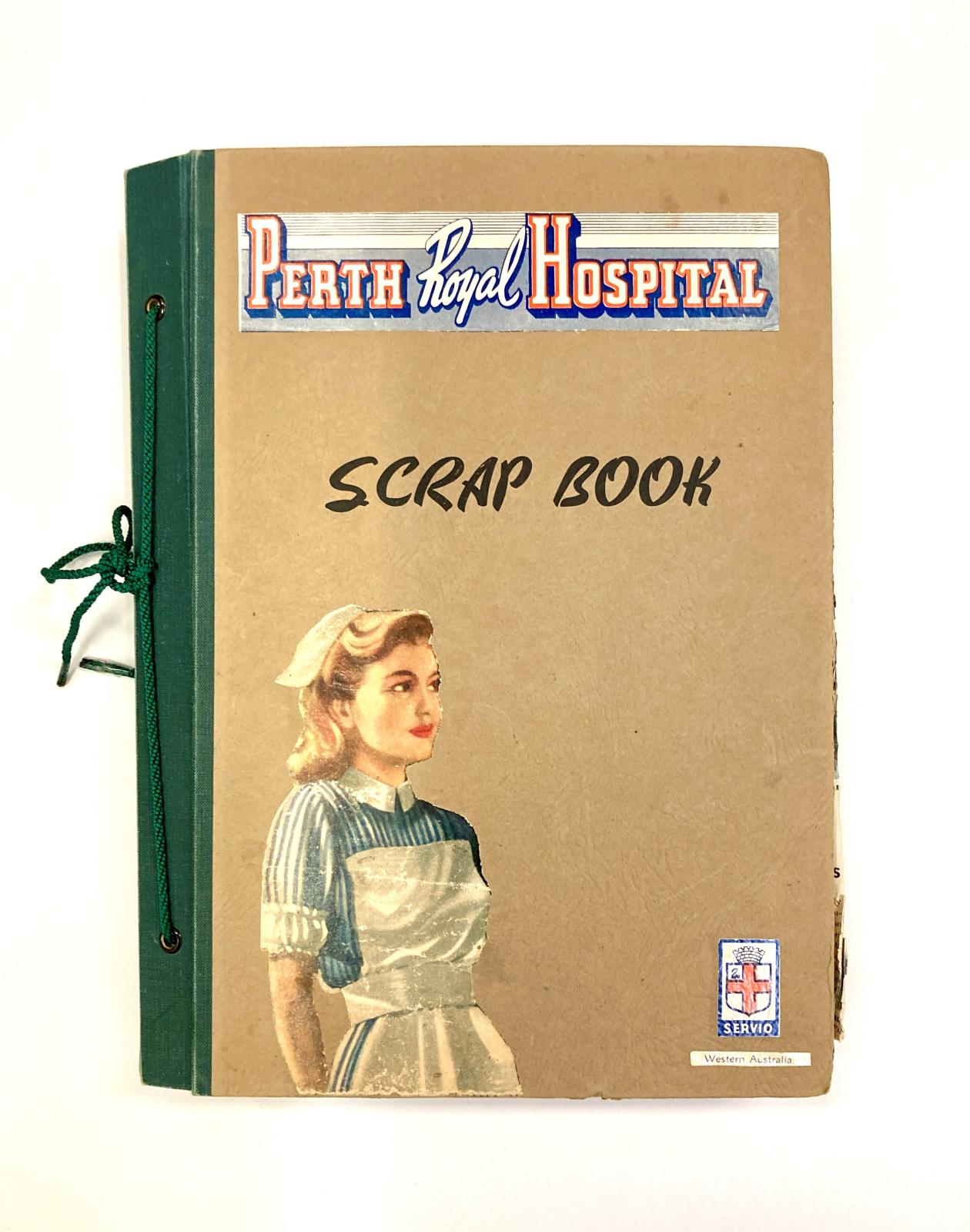 Front cover of scrapbook made by Nurse Molley Johnson 1945