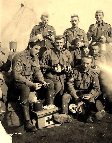 Field Ambulance diggers showing Christmas Billies