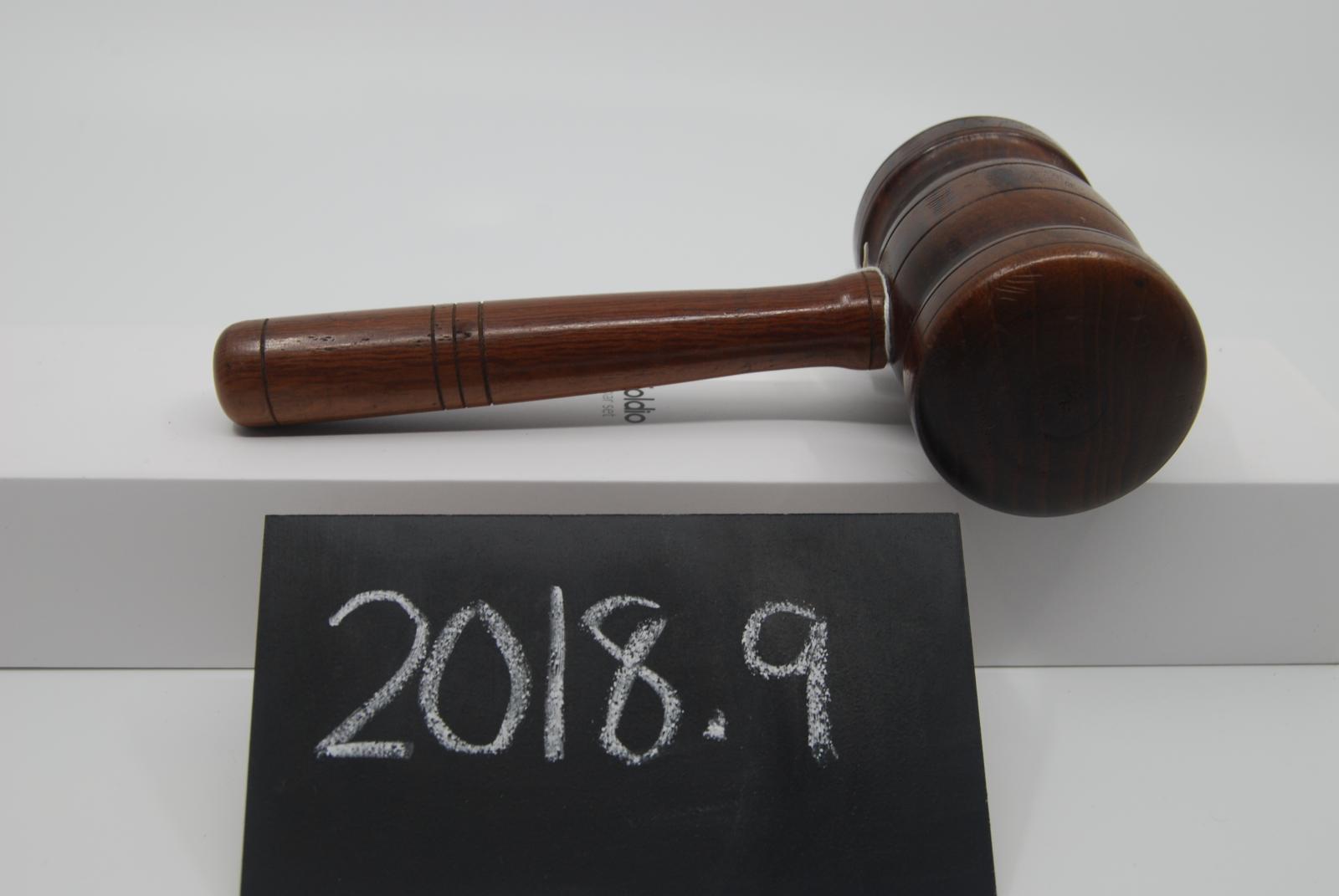 Wooden gavel belonging to W Smith