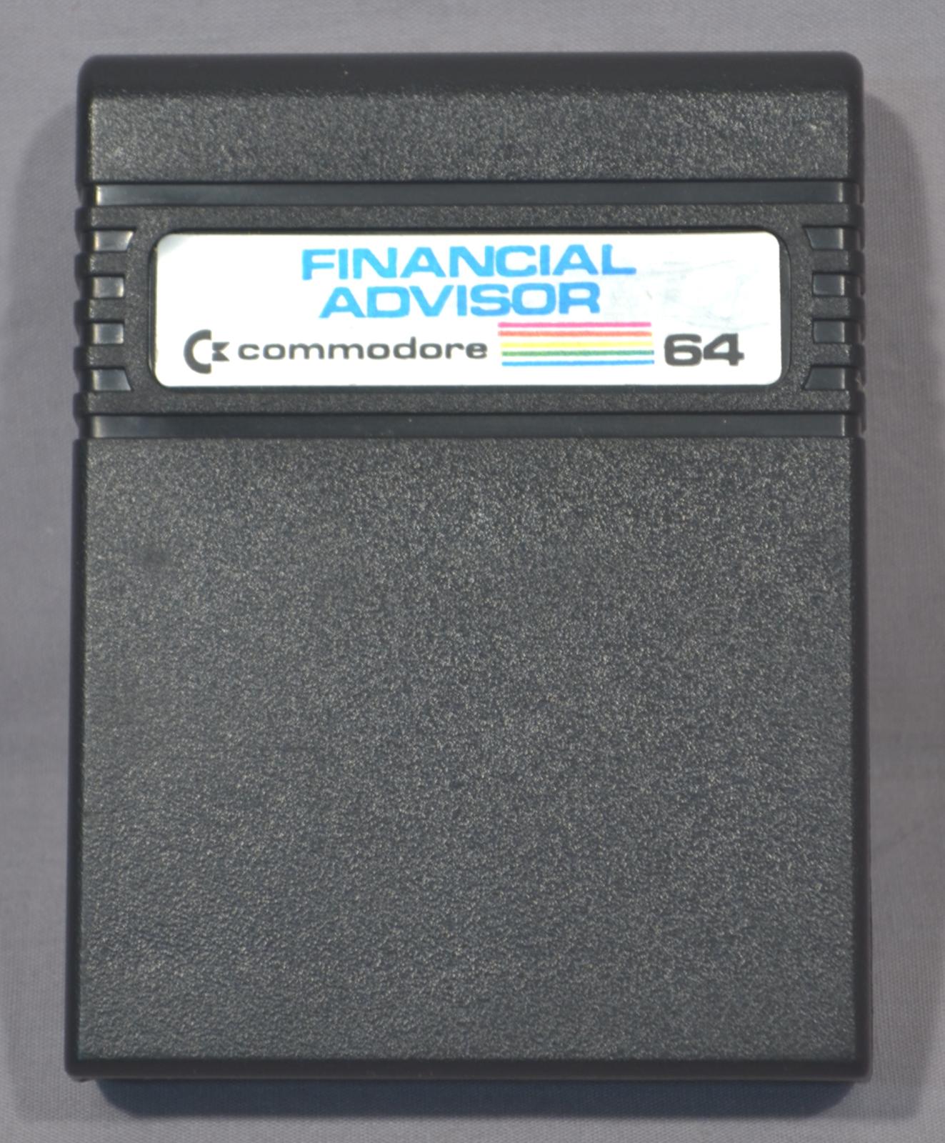 Black rectangular cartridge with a rounded top edge. 5 ridges running around the top of the cartridge, with Financial Advisor name on sticker at top