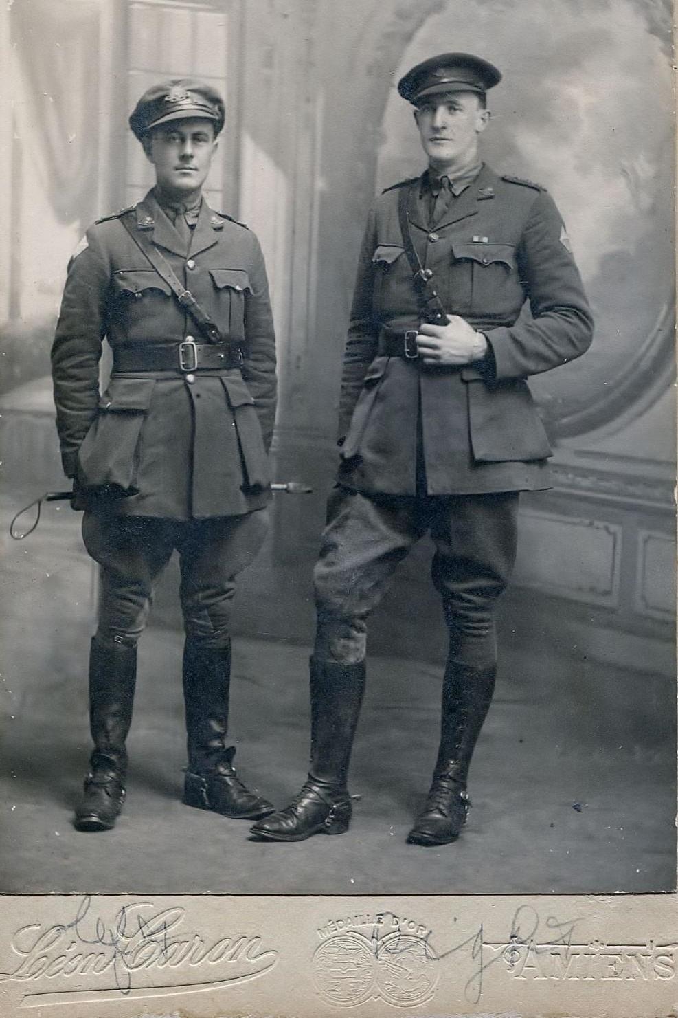 Captain Frank McLEAN (left) and Captain Arnold BROWN MC (right) 28th Battalion