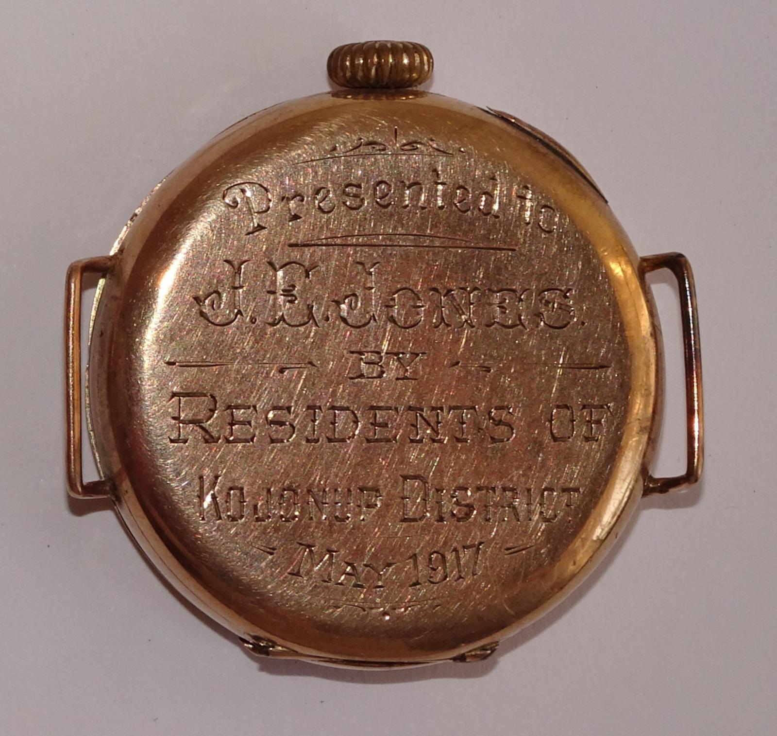 Back of James Elworthy Jones's Watch