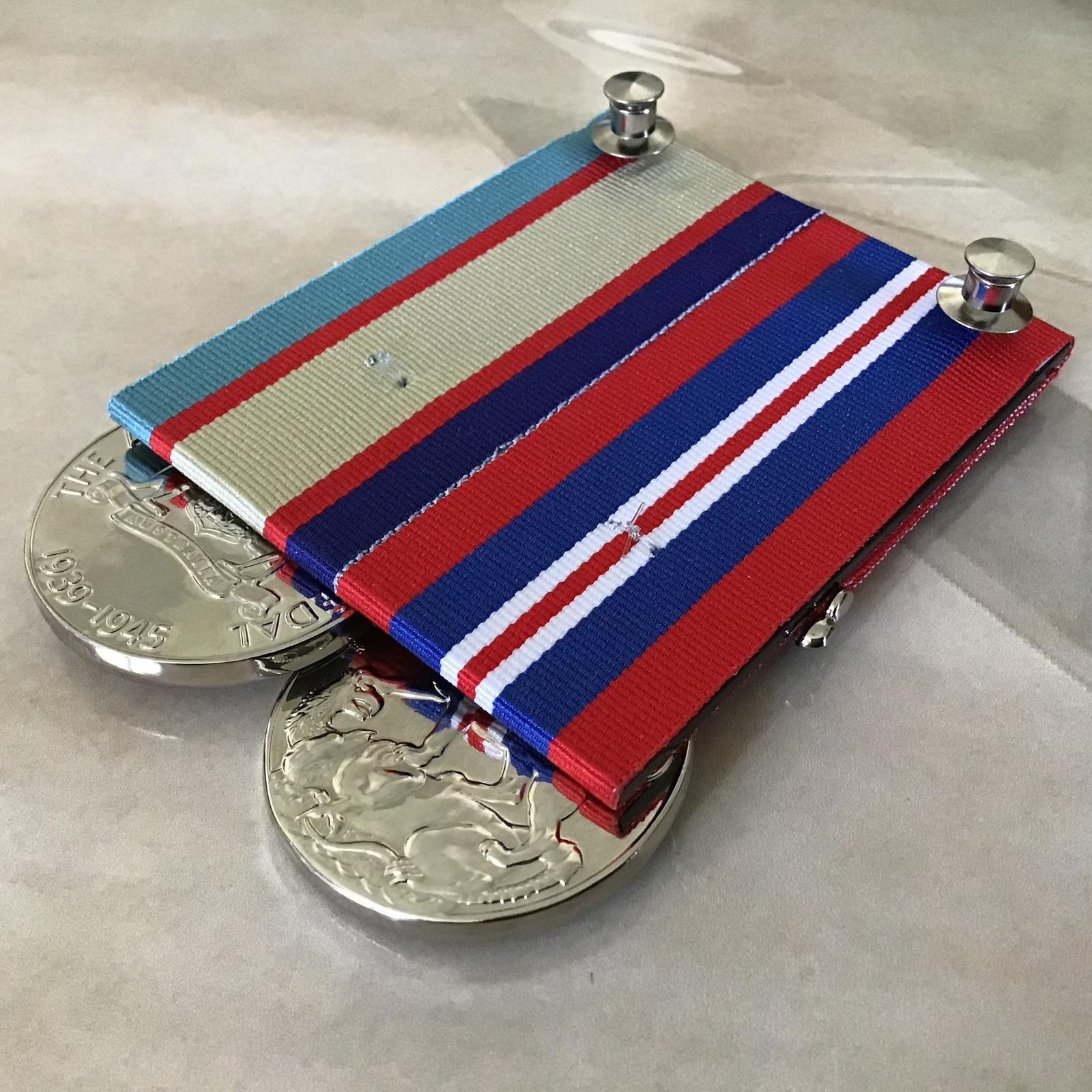 Reverse of Court Mounted pair of medals