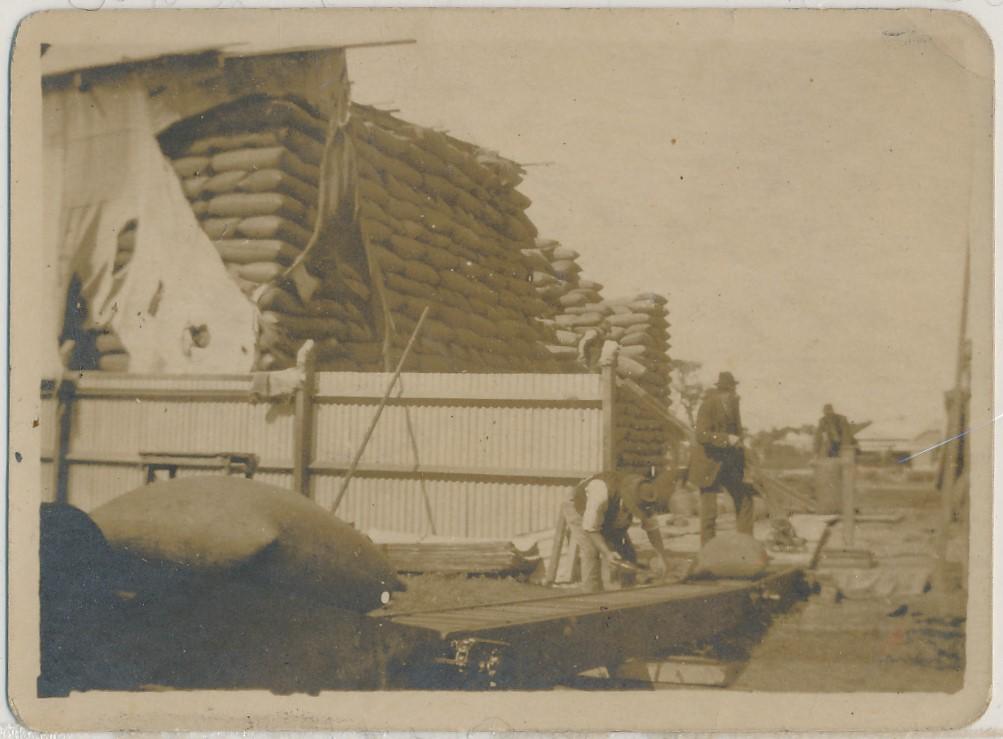 Loading wheat to wheat stack, Katanning Flour Mill