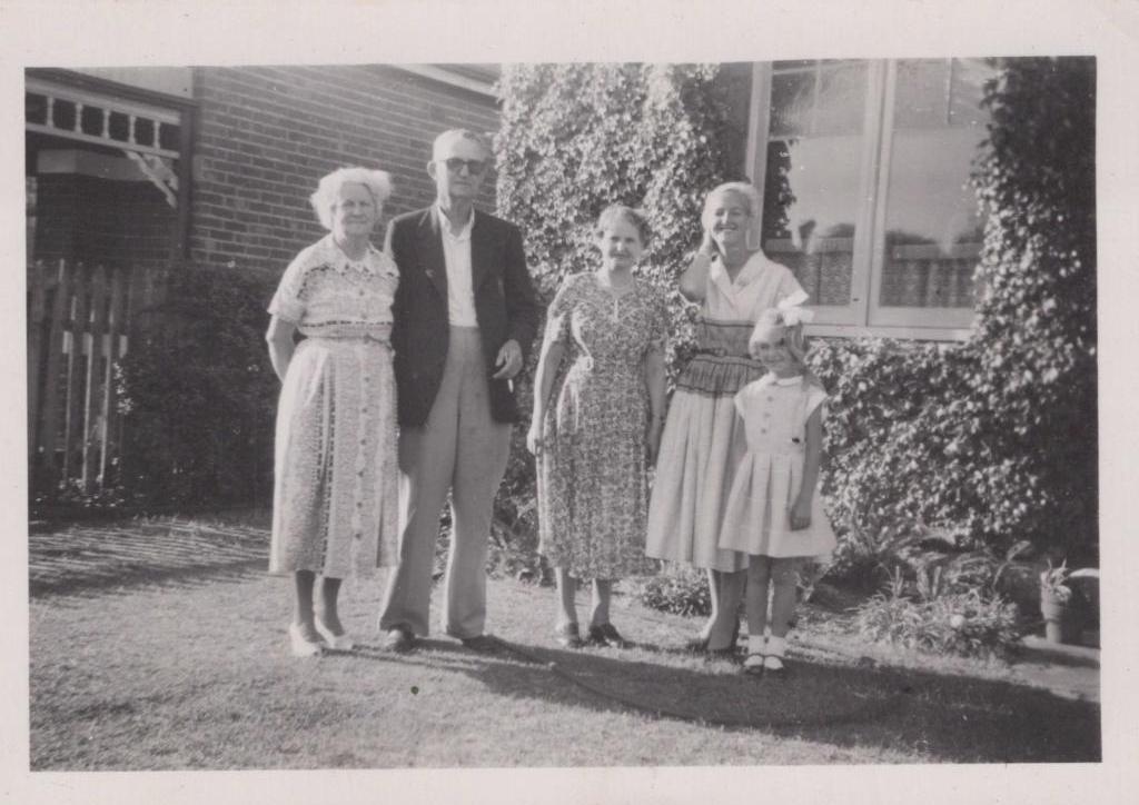 black and white family photo