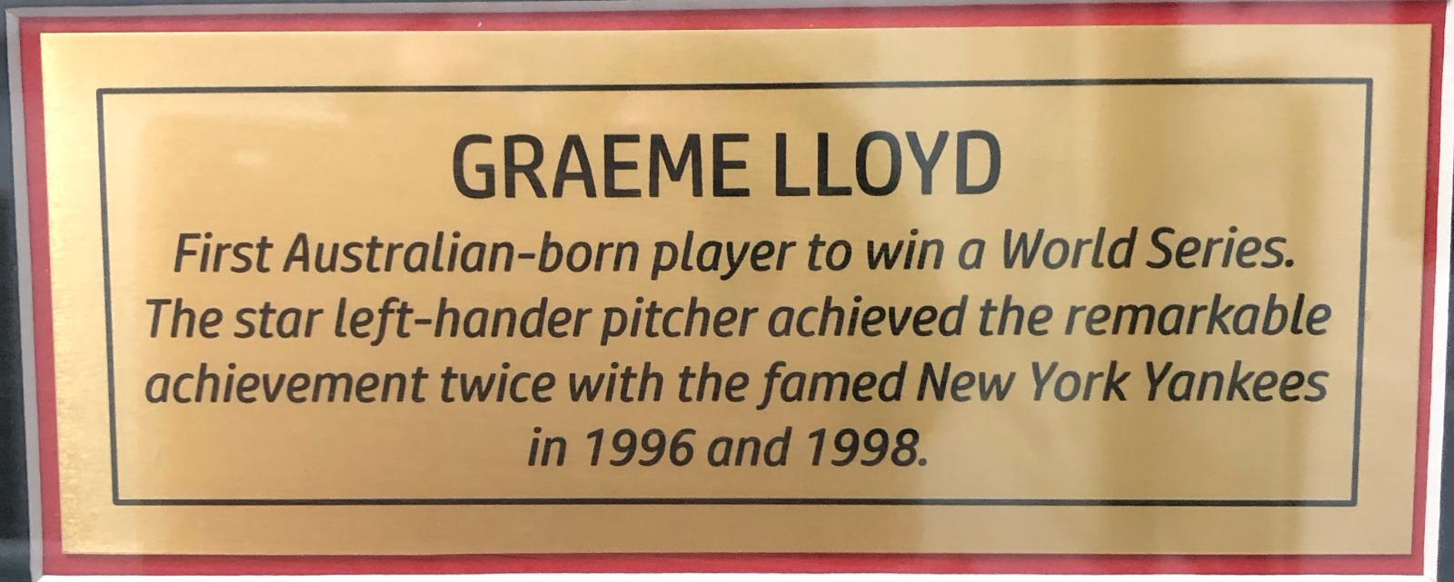 Graeme Lloyd's framed Perth Heat memorabilia plaque