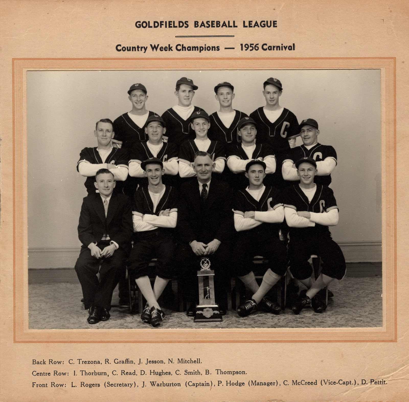 1956 Country Week Champions - Goldfields Baseball League