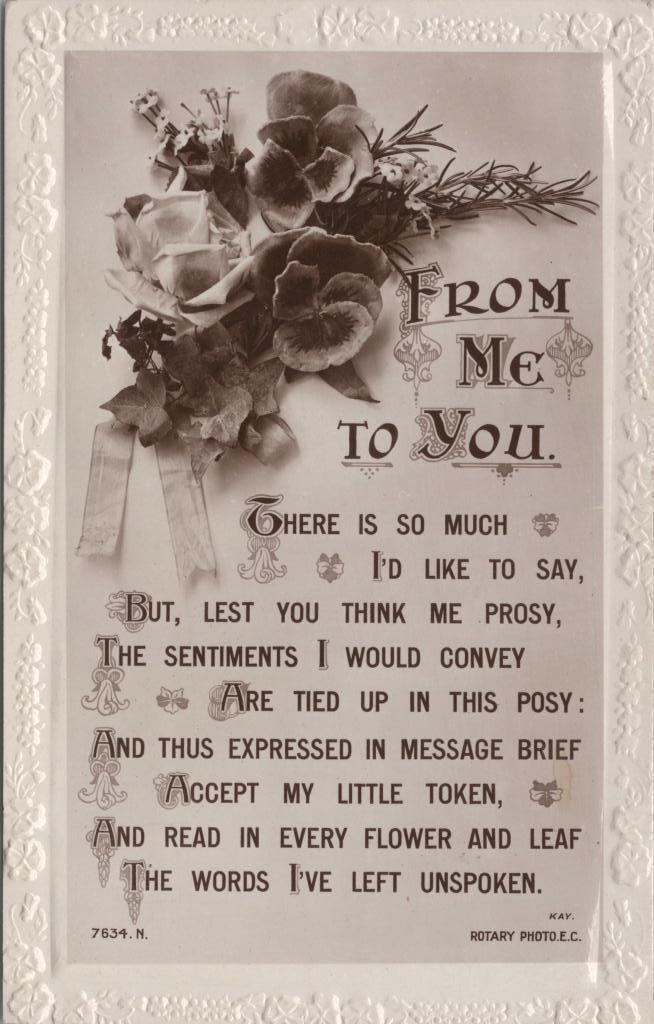 postcard with text and flowers