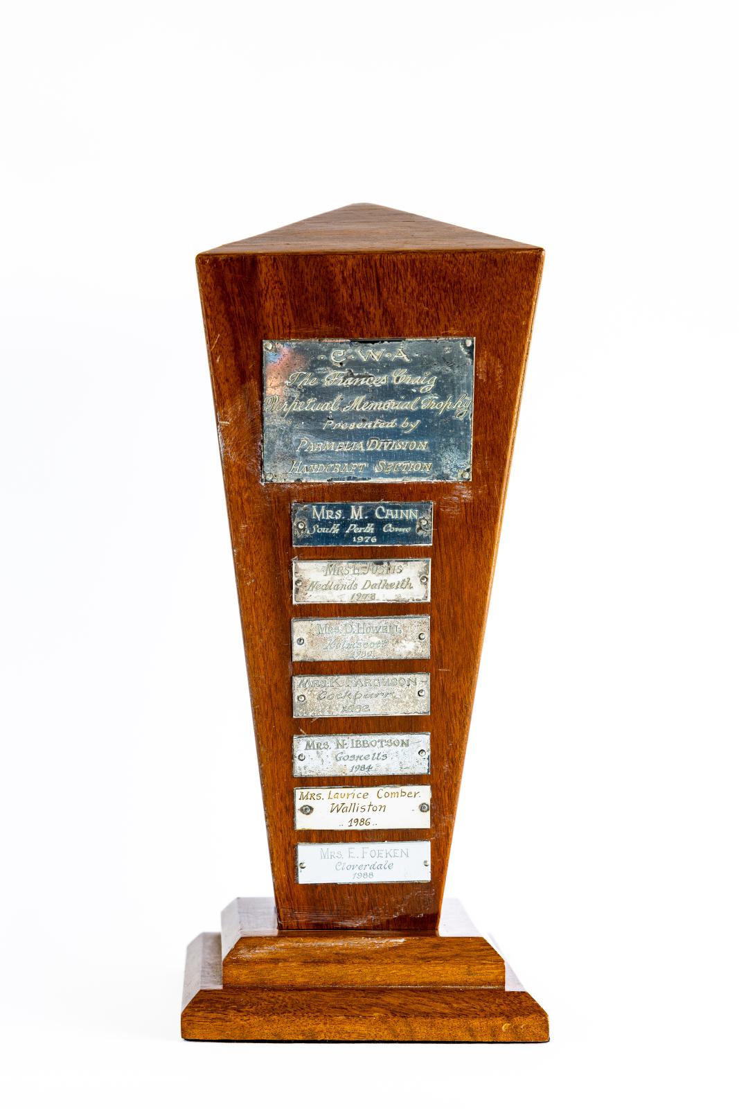 CWA Frances Craig Perpetual Memorial Trophy 1