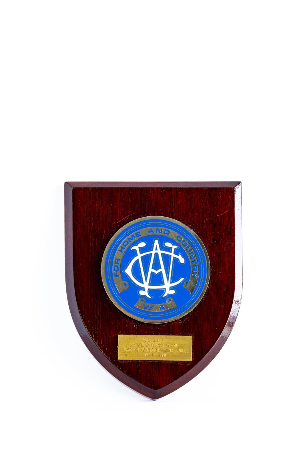 CWA of WA Northam branch plaque