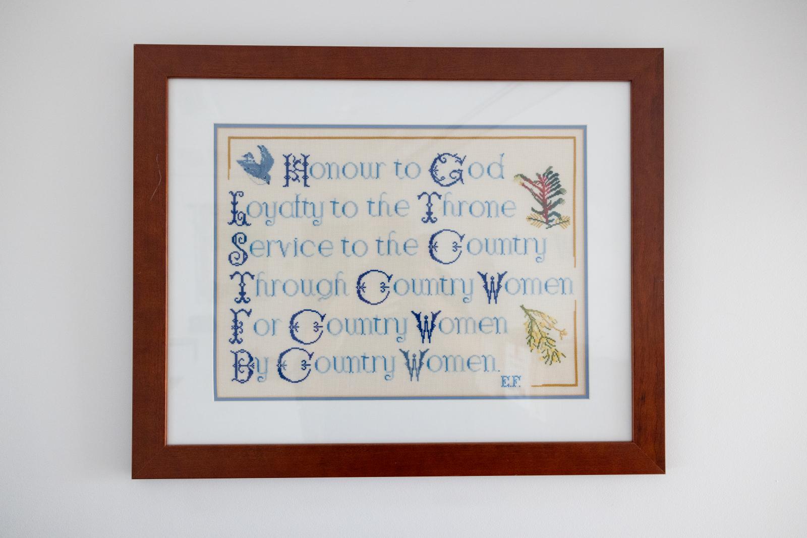 CWA Motto cross stitch