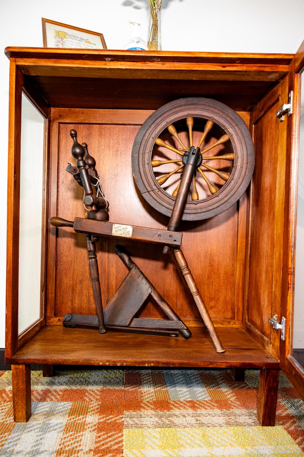 Cabinet and Spinning Wheel