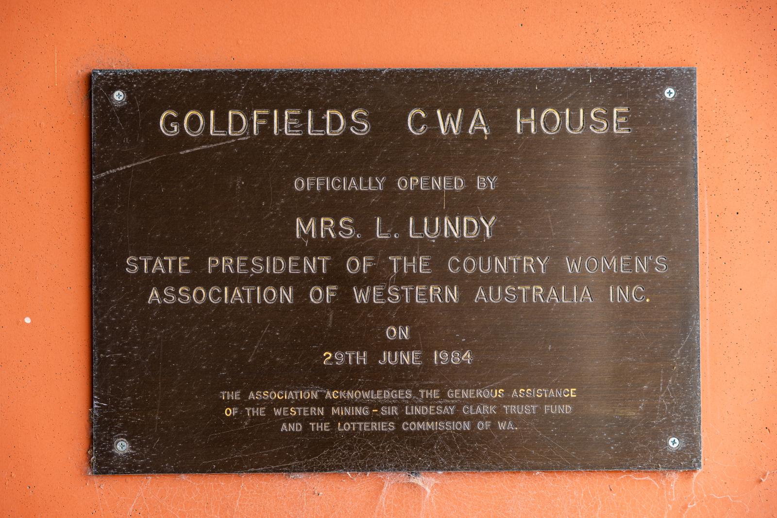 Goldfields House Foundation stone