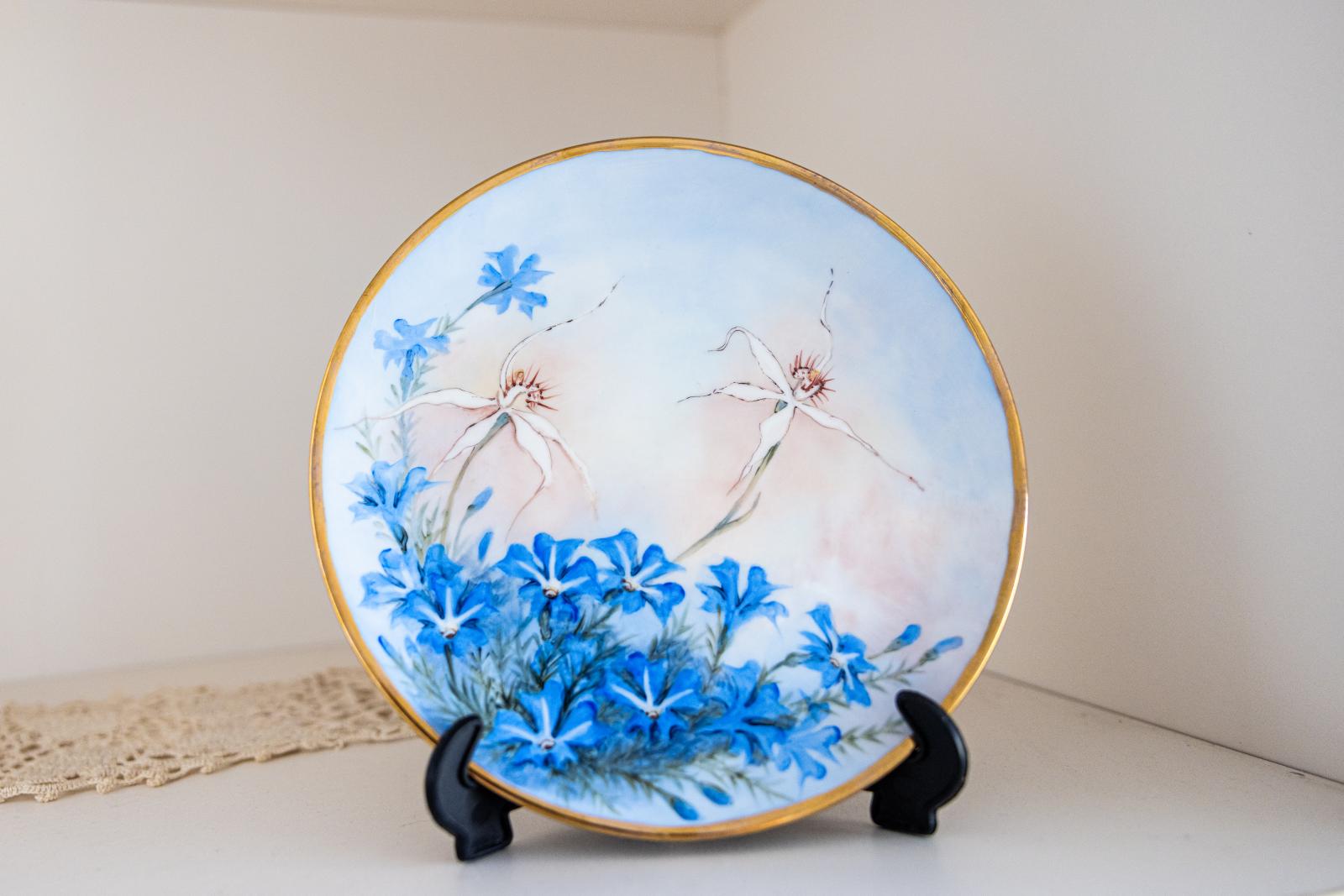 Hand Painted Plate on stand