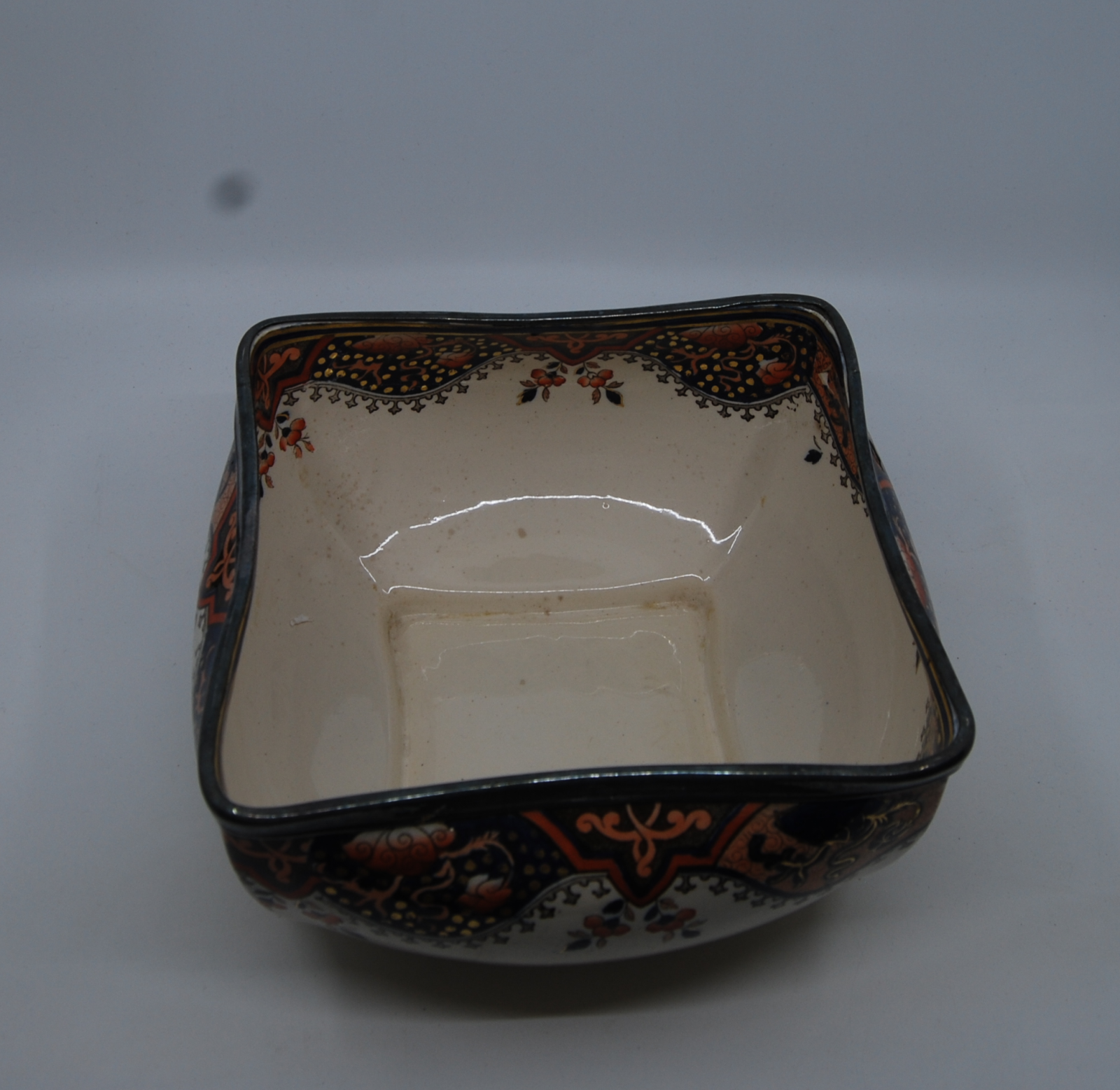 Inside of Doulton Serving Bowl with Chinoiserie Transferware