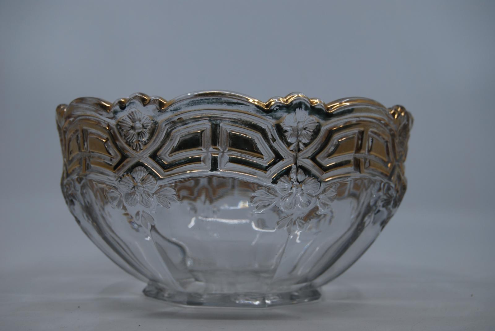 Pressed glass fruit bowl