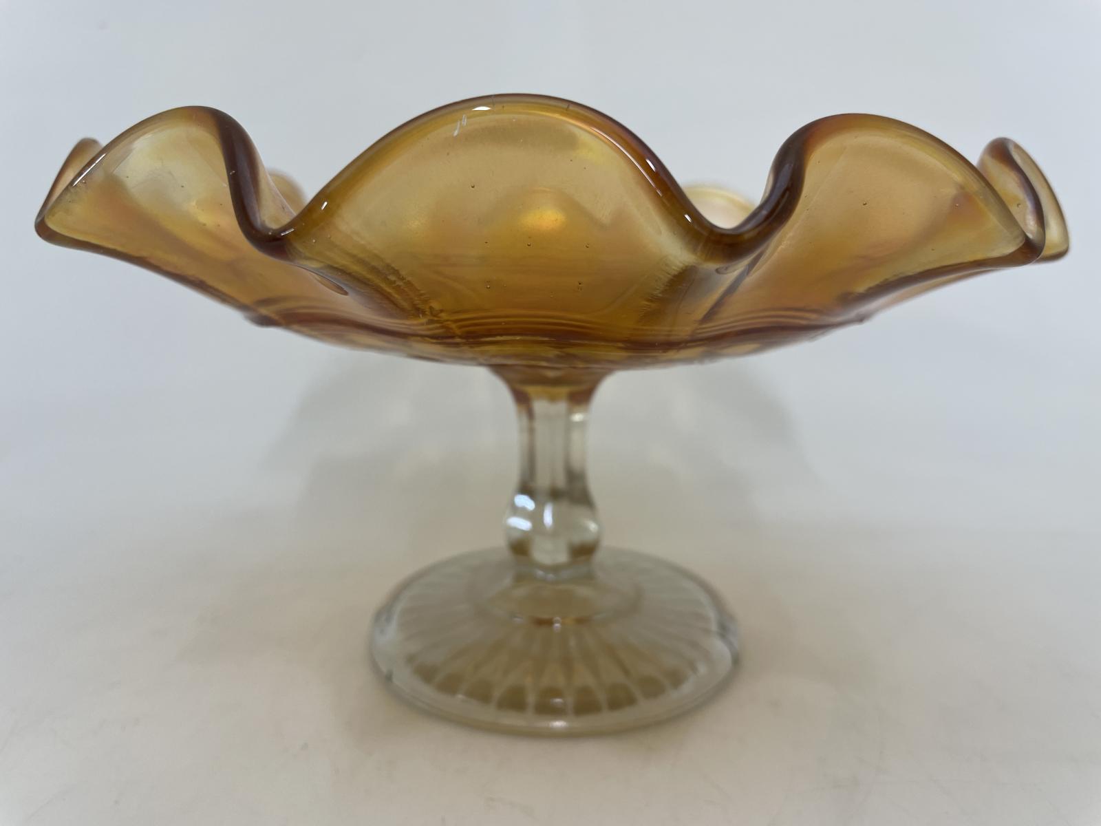 Pressed Glass Sweet Bowl on a clear glass stand