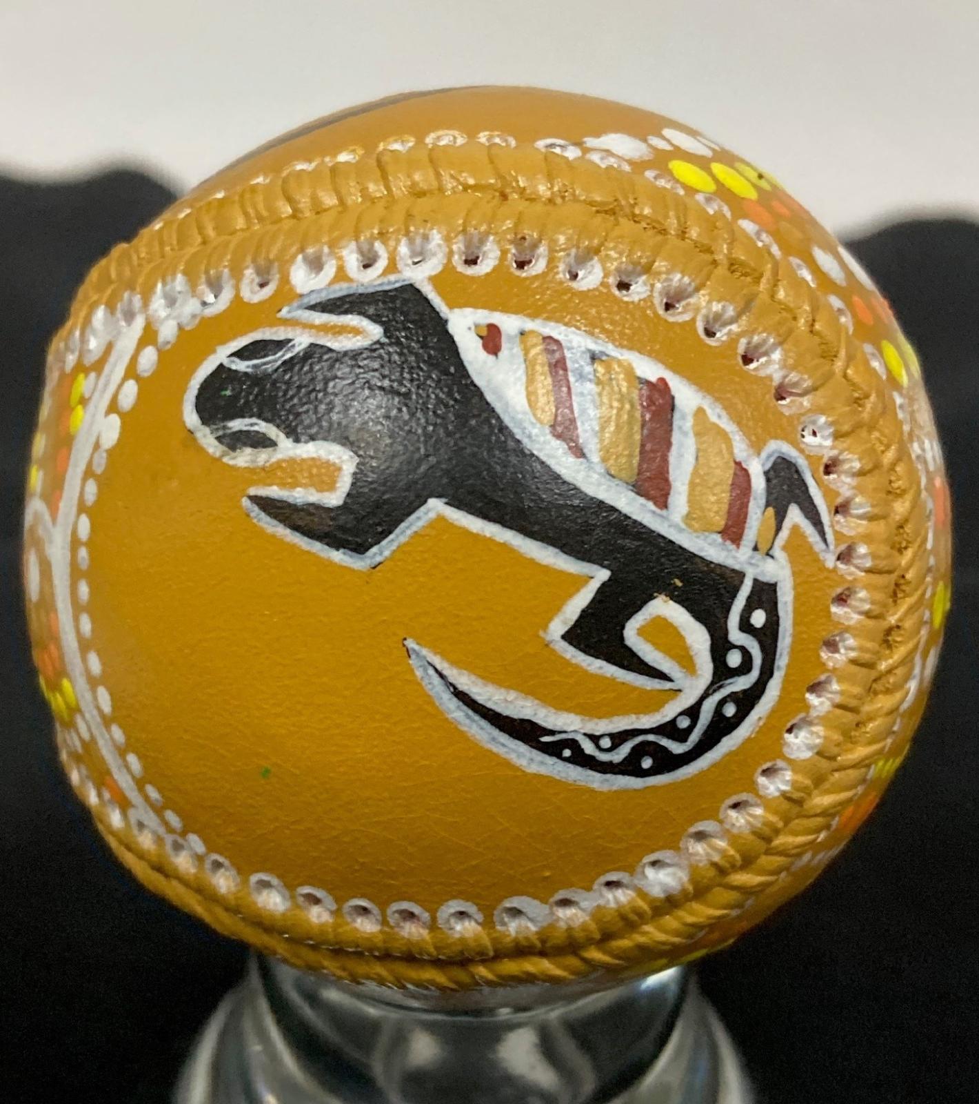 'No More' Campaign Indigenous design baseball - goanna totem.