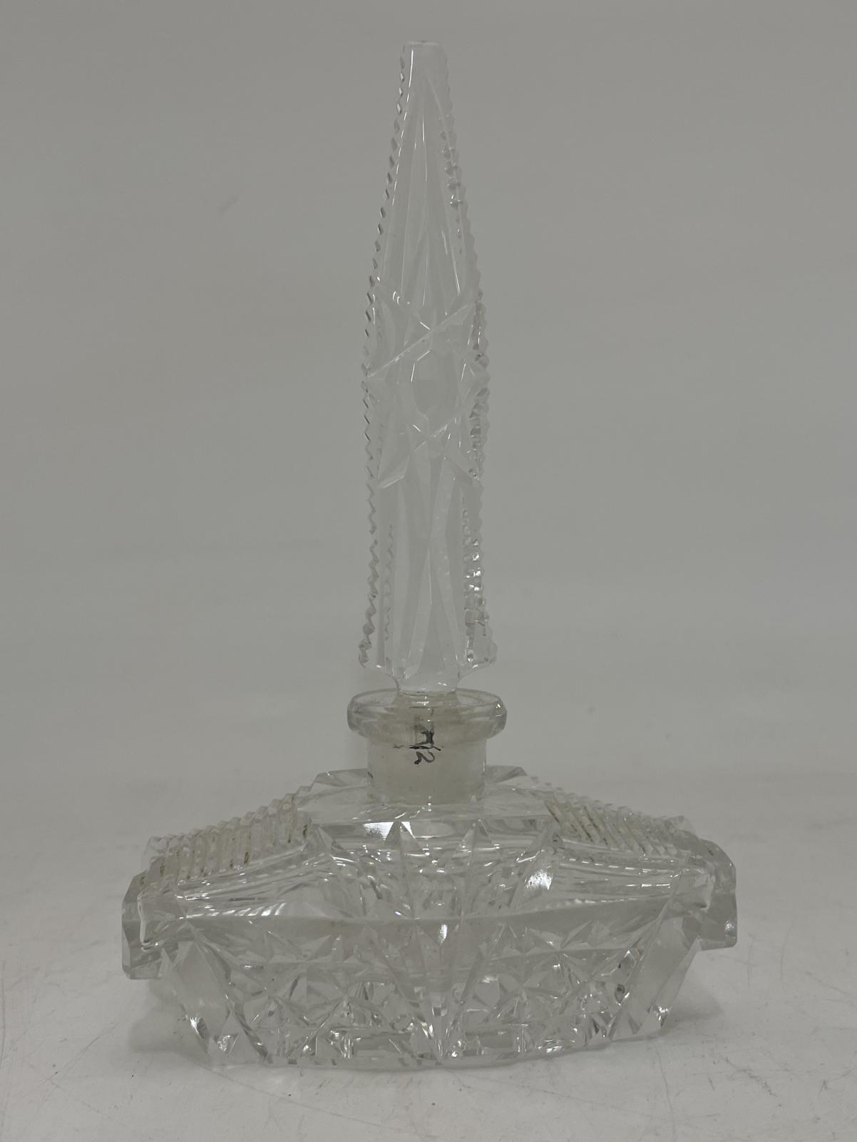 Cut Glass Perfume Bottle with Stopper