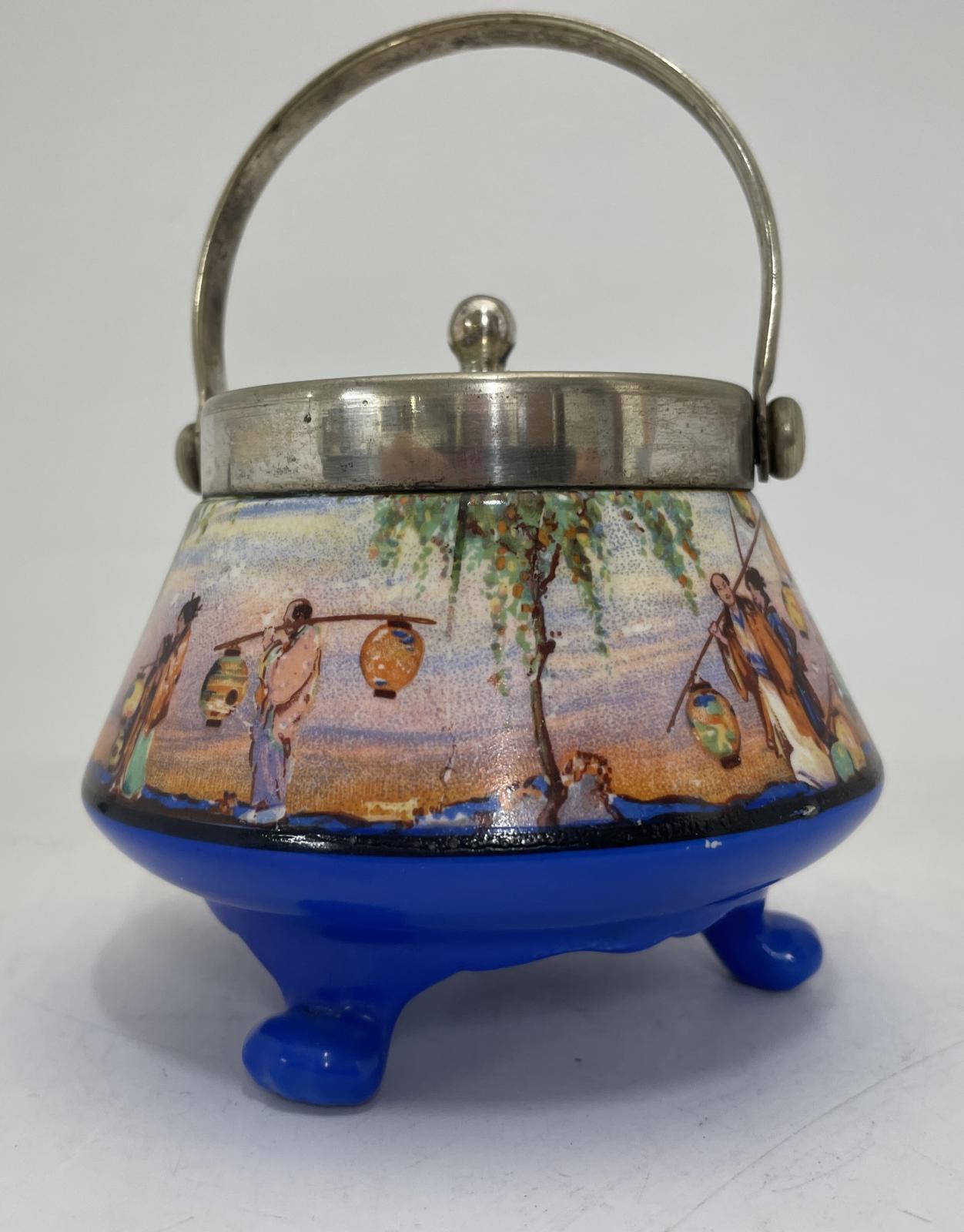 Sugar Basin with Oriental Scenes and EPNS Lid