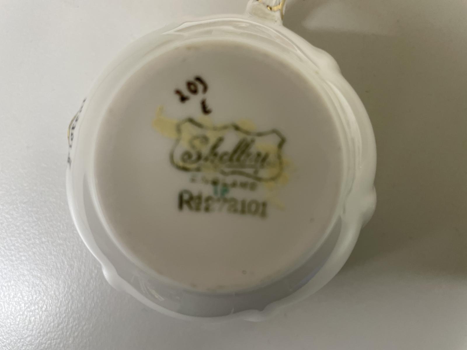 The Shelley mark and design number stamped on the base of the cup